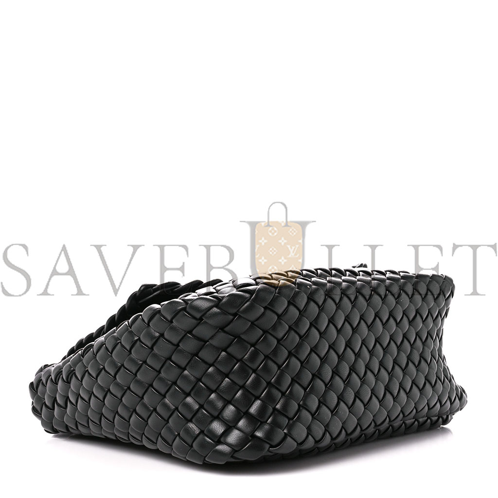 bo*te*ga Ve*ne*ta nappa intrecciato small cobble shoulder bag black (26*21*9cm)